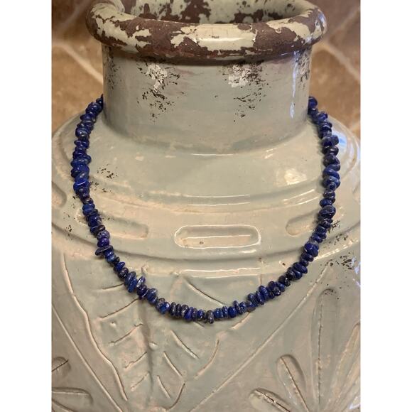 Jay King Necklace Sterling Silver and Lapis Chips by DTR - Picture 1 of 7